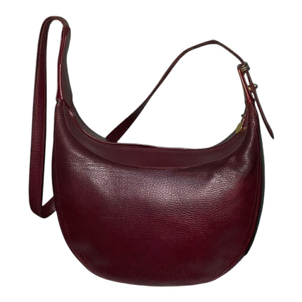 CARTIER Must De Vintage Bordeaux Pebbled Leather Shoulder Bag - Picture 2 of 14